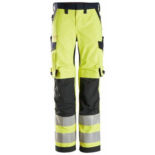 Snickers - ProtecWork, Women's Trouser, High-Vis Class 2 - High Visibility Yellow - Navy