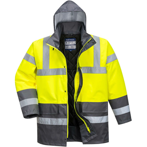 Portwest  - Hi-Vis Contrast Traffic Jacket - Yellow/Grey