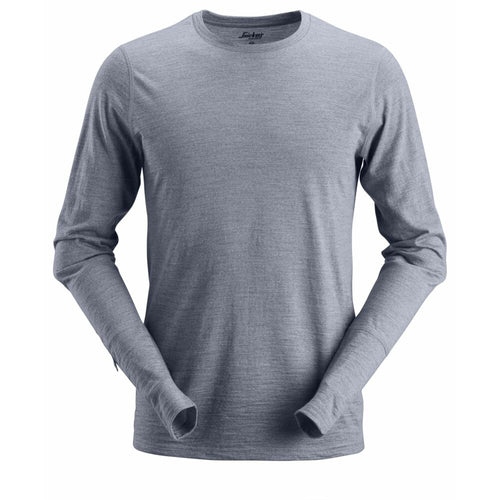 Snickers - AllroundWork, Wool Long Sleeve T-Shirt - Dark Blue Melange