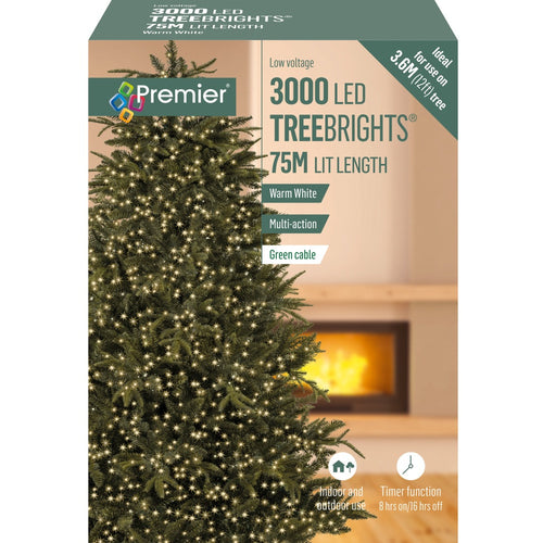 Premier - 3000 LED Multi-Action Treebrights with Timer - Warm White