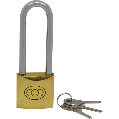 Heavy Duty Long Shackle Brass Padlock