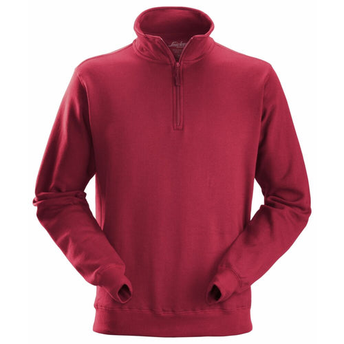 Snickers - ½ Zip Sweatshirt - Chili red