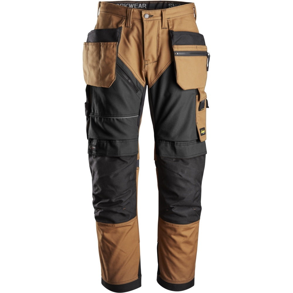 Snickers - RuffWork, Work Trousers+ Holster Pockets - Brown\\Black