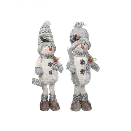 Festive - Grey Standing Snowmen - 66cm