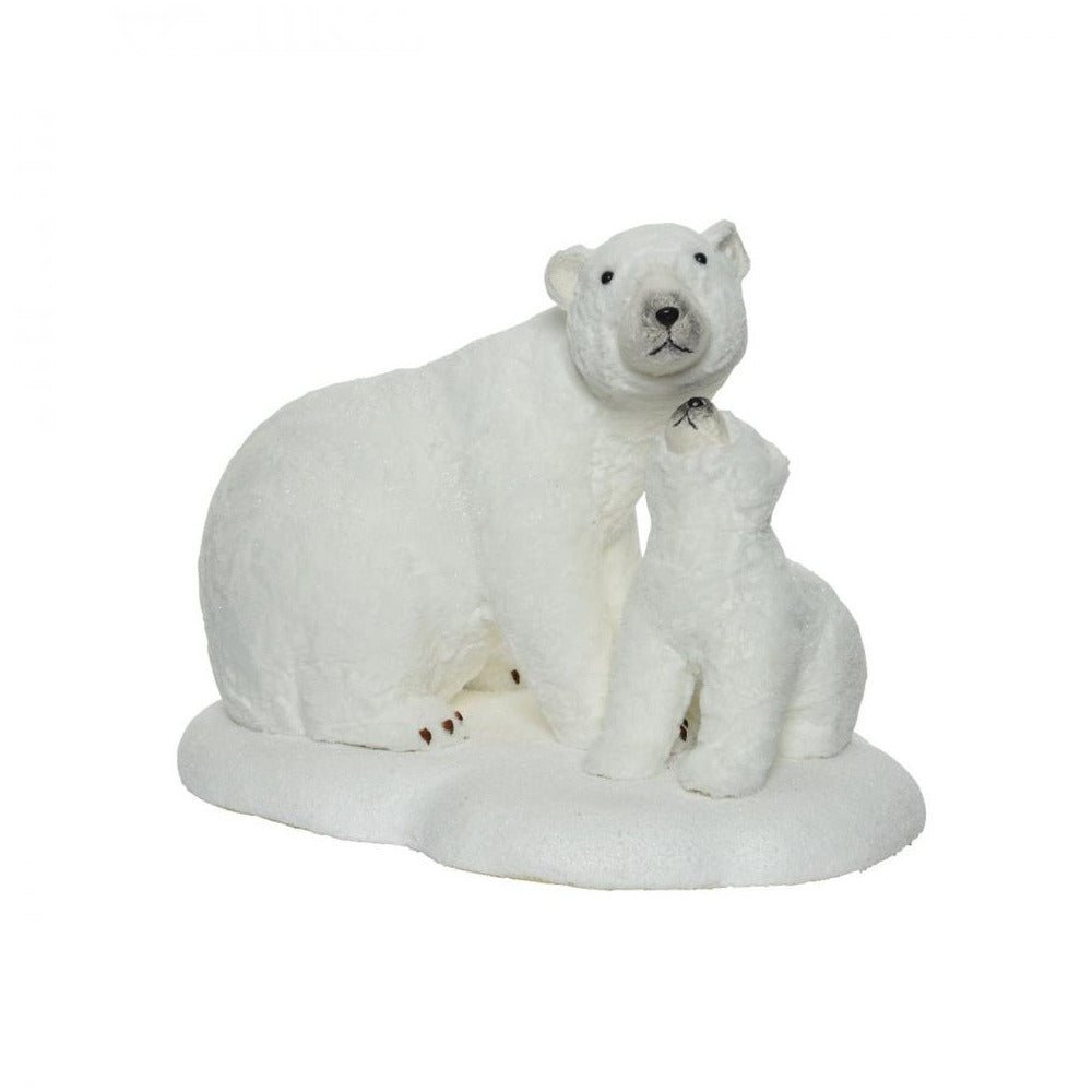 Kaemingk B.V - Foam Snow Polar Bear with Baby Bear - 57cm