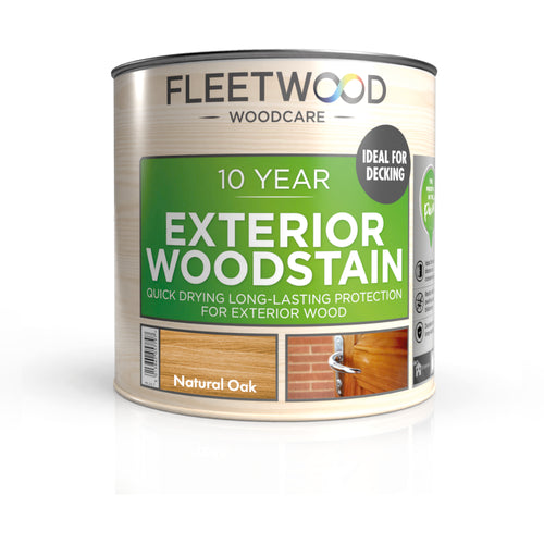 Fleetwood 10 Year Exterior Woodstain Natural Oak 250ml