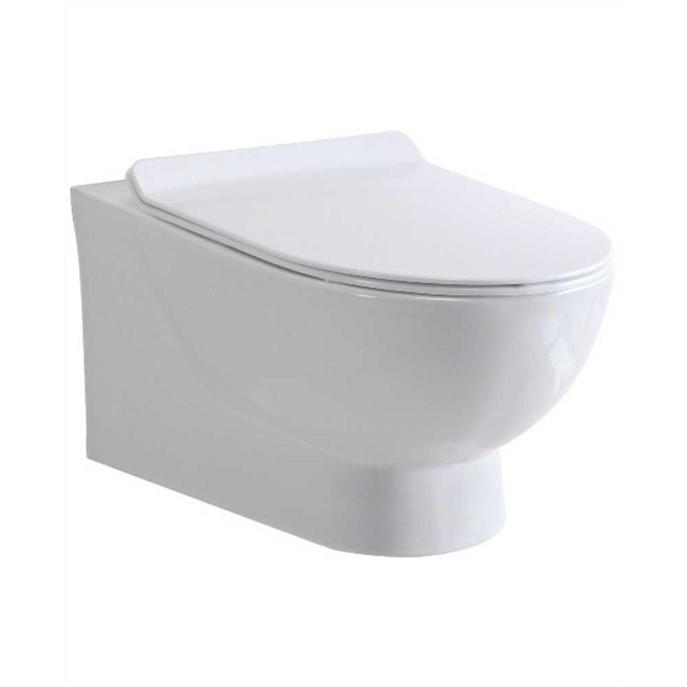 Verona Wall Hung Rimless WC - Slim Soft Close Seat - 520 x 300 x 360mm