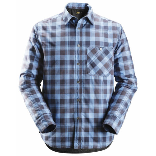Snickers - RuffWork, Padded Flannel Checked Long Sleeve Shirt - Navy/Cloud Blue