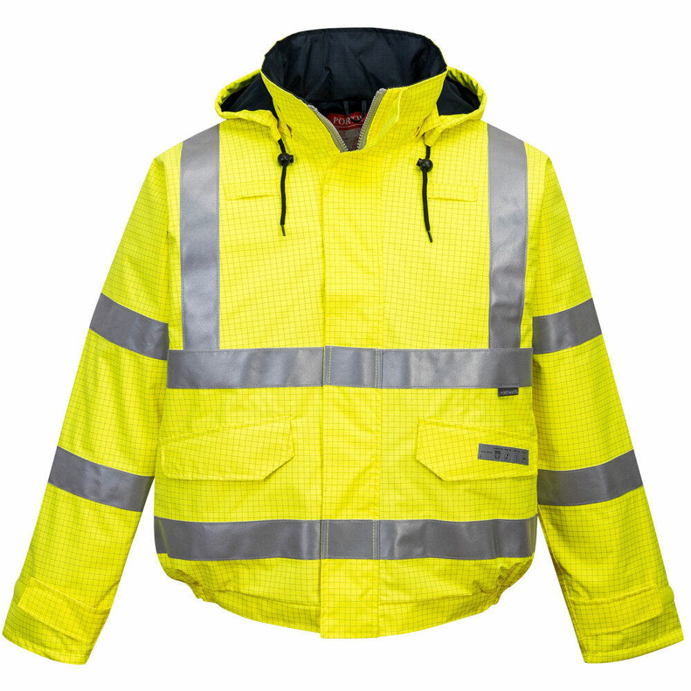Portwest - Bizflame Rain Hi-Vis Antistatic FR Bomber Jacket - Yellow