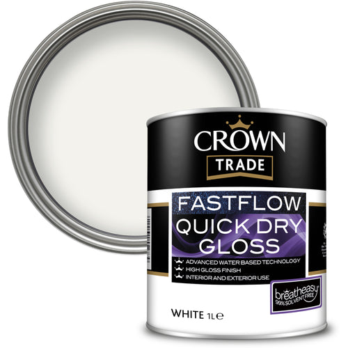 Crown Trade Fastflow Quick Dry Gloss White 1L