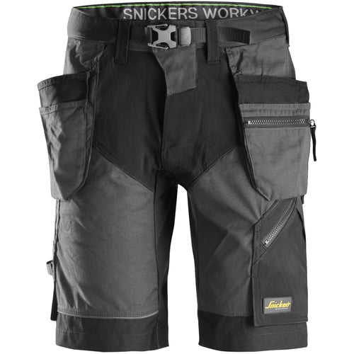 Snickers - FlexiWork, Work Shorts+ Holster Pockets - Steel grey\\Black