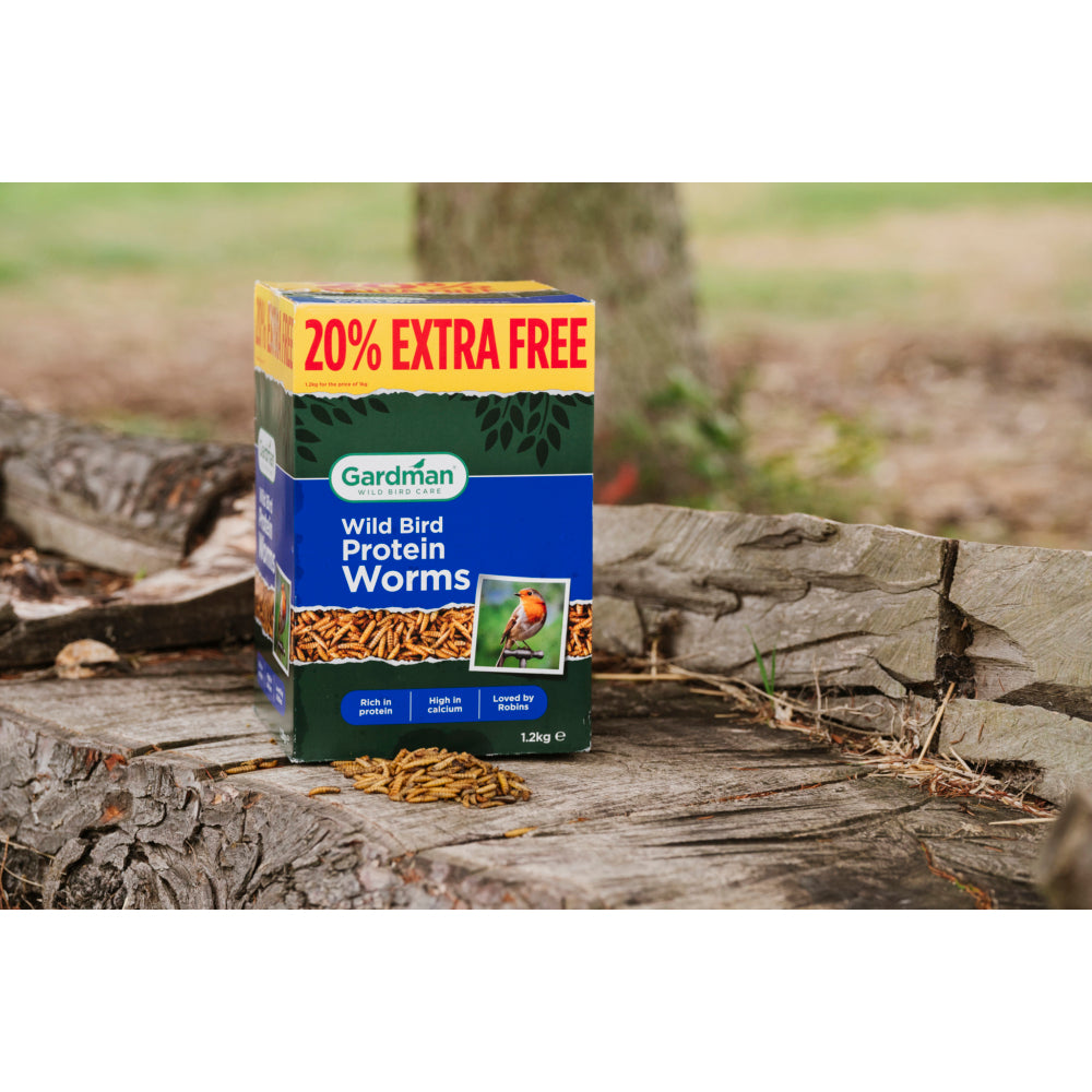 Gardman Protein Worms 1kg + 20% Extra Free