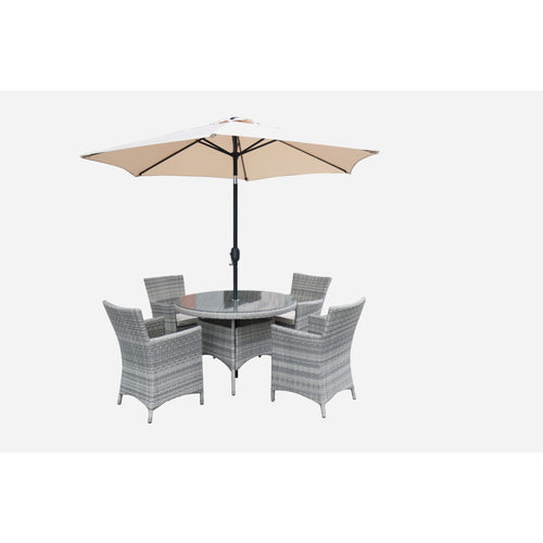 Capri 4 Seater Round Dining Set - 1.1m