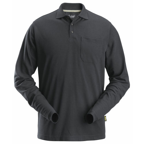 Snickers - Long Sleeve Pique Shirt - Steel grey