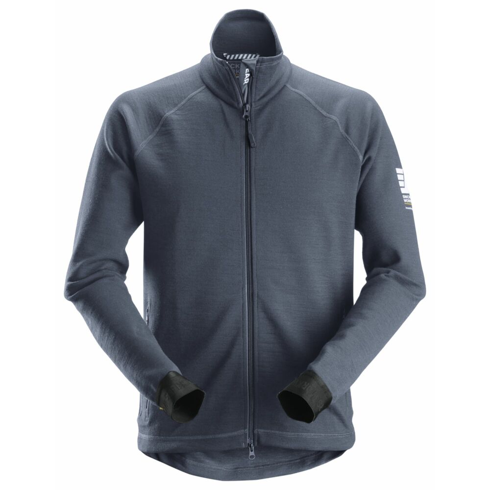Snickers - AllroundWork, Midlayer Wool Full Zip Jacket - Dark Blue Melange
