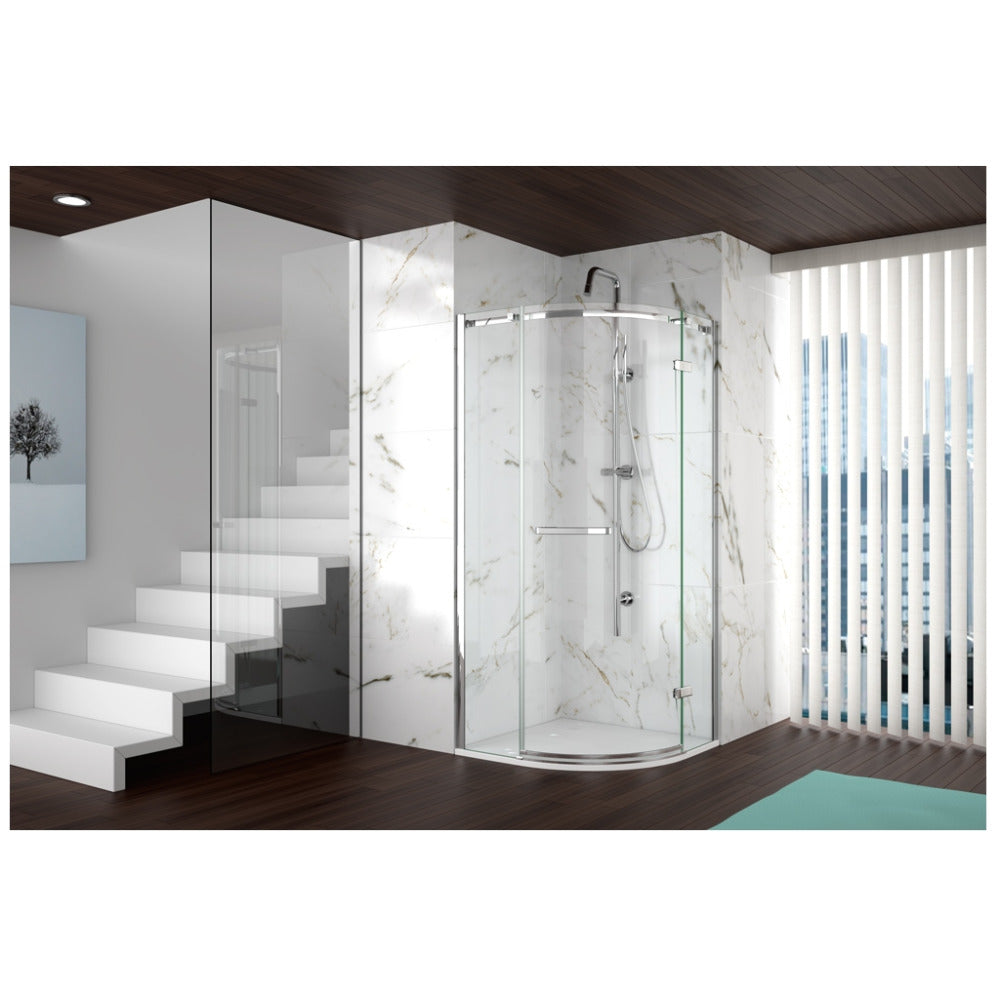 8 Series Frameless QF 1 Door 900m Chrome