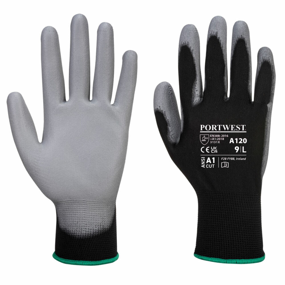 Portwest - PU Palm Glove - Black/Grey