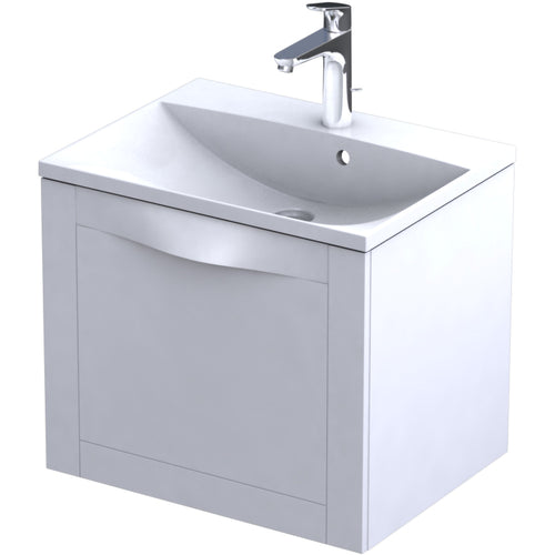 Kos 60cm 1 Drawer Vanity Unit - Matt White