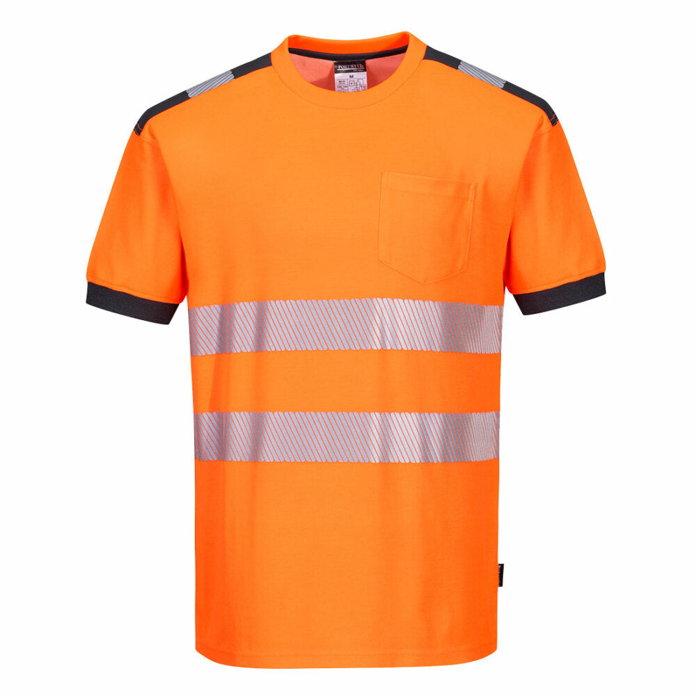 Portwest  - PW3 Hi-Vis T-Shirt S/S - Orange/Grey