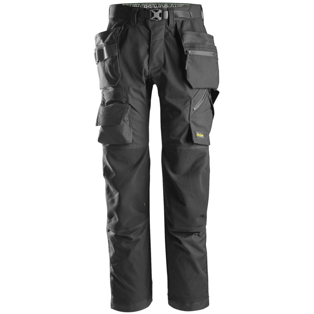 Snickers - FlexiWork, Floorlayer Trousers+ Holster Pockets - Black\\Black