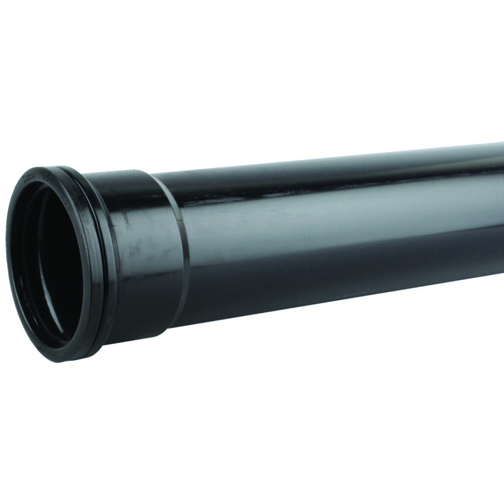 Wavin Soil OsmaS PVCU Pipe Black 110mm L=3 S/S