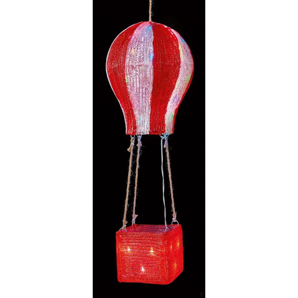 Premier - LED Red and White Acrylic Hot Air Balloon - 52cm - Red and White