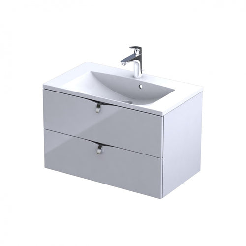 Armavit - 80cm 2 Drawer Vanity Unit - Gloss White - (Exc Basin)