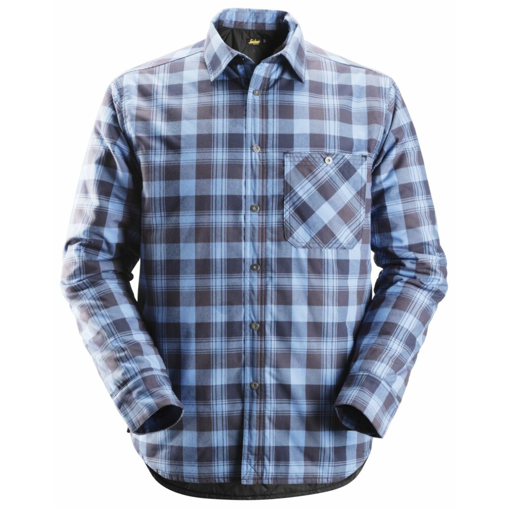 Snickers - RuffWork, Padded Flannel Checked Long Sleeve Shirt - Navy/Cloud Blue