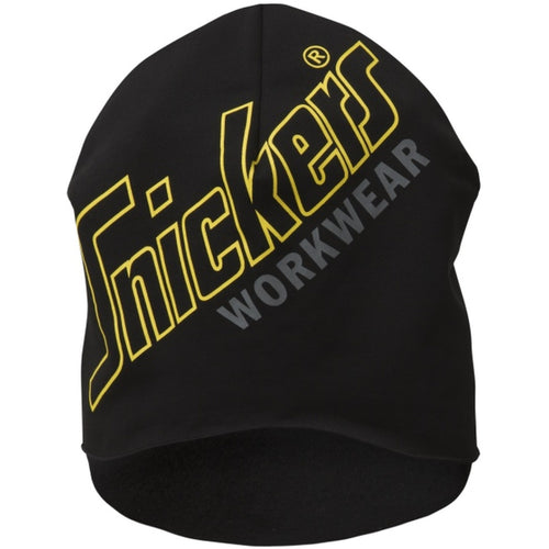 Snickers - FlexiWork, Stretch Fleece Beanie Printed - Black