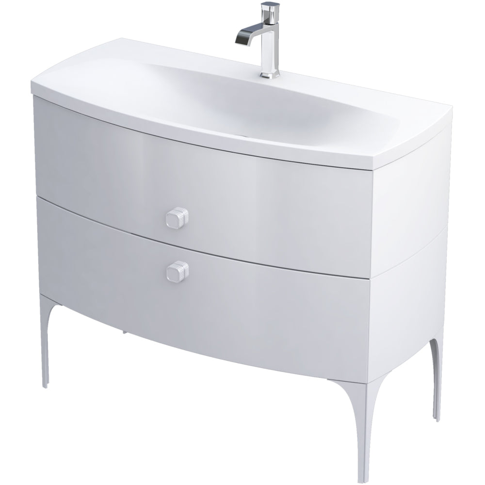 Regency 102cm 2 Drawer Vanity Unit - Gloss White