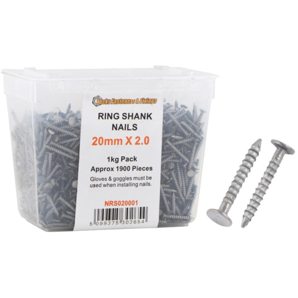 Tucks - 40x2.65mm Ring Shank Nails 1kg Tub