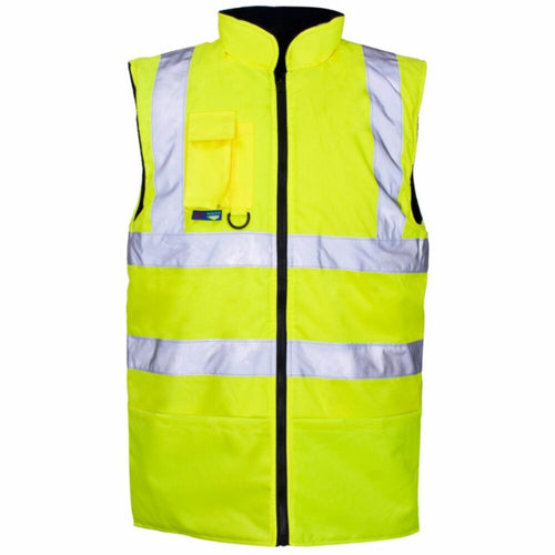Hi-Vis Reversible Fleece-Lined Bodywarmer Yellow - XXL