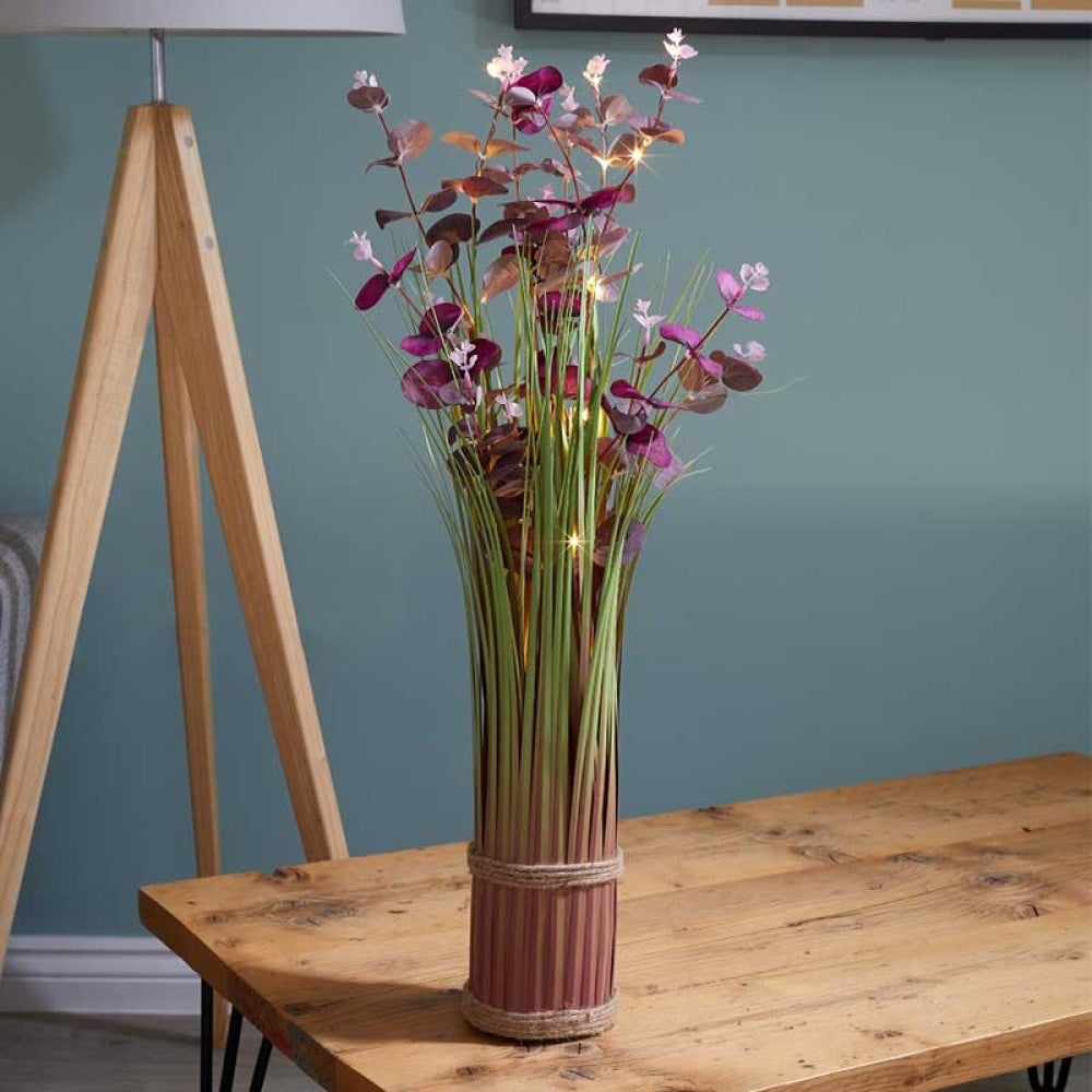 Faux Decor - Faux Bouquet - In-Lit Eucalyptus - Violet