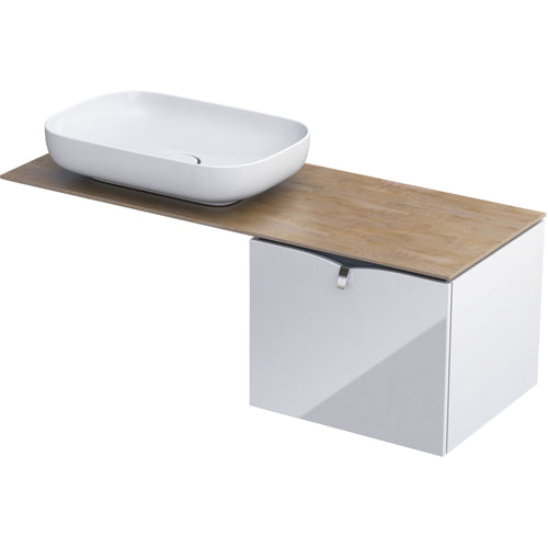 Serra 50cm 1 Drawer Vanity Unit - Gloss White