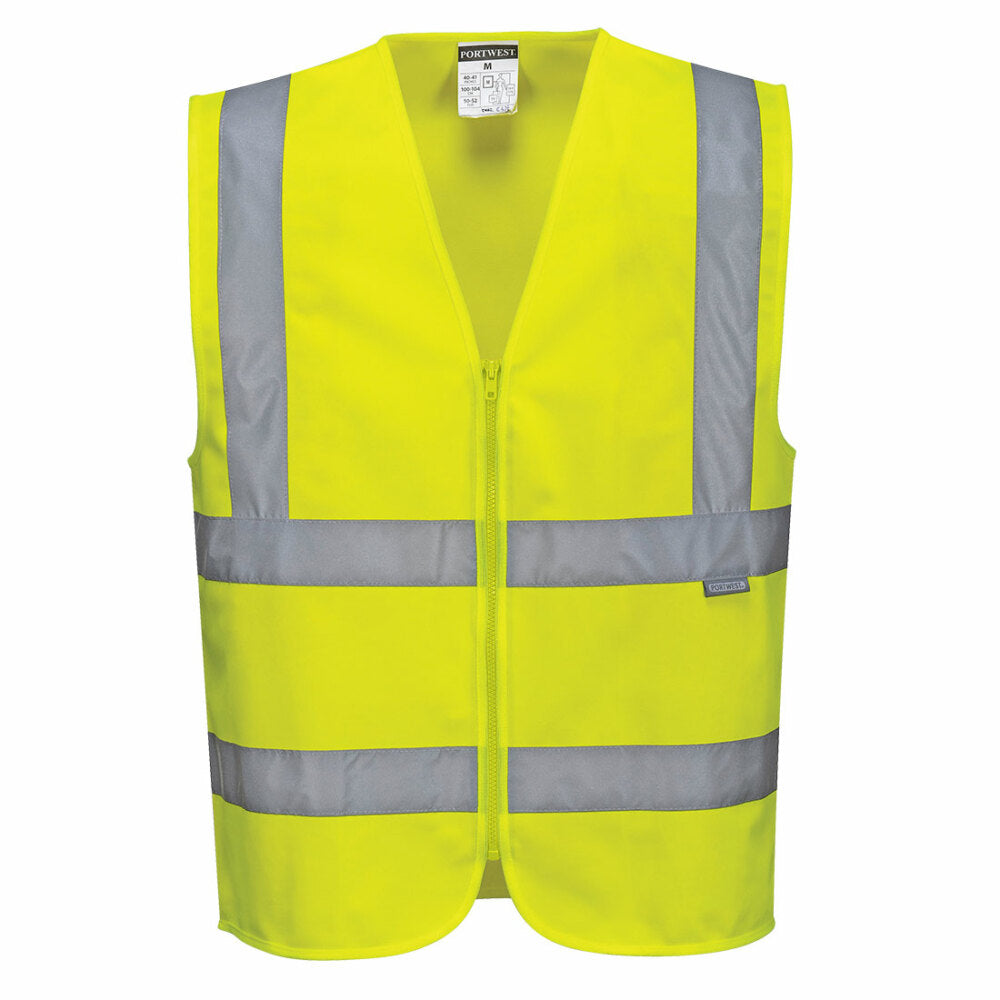 Portwest  - Hi-Vis Zipped Band & Brace Vest - Yellow