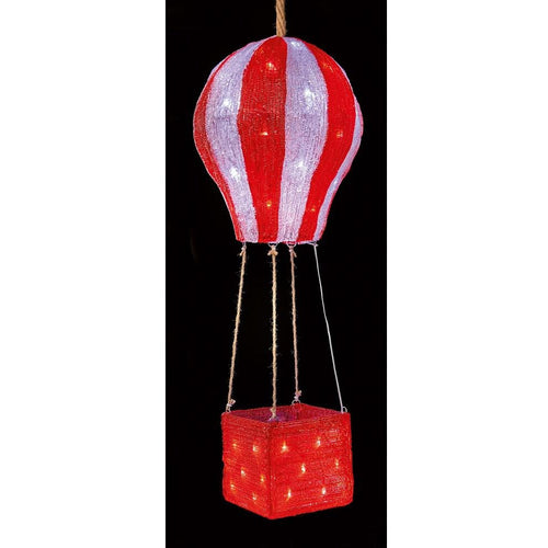 Premier - LED Red and White Acrylic Hot Air Balloon - 80cm - Red and White