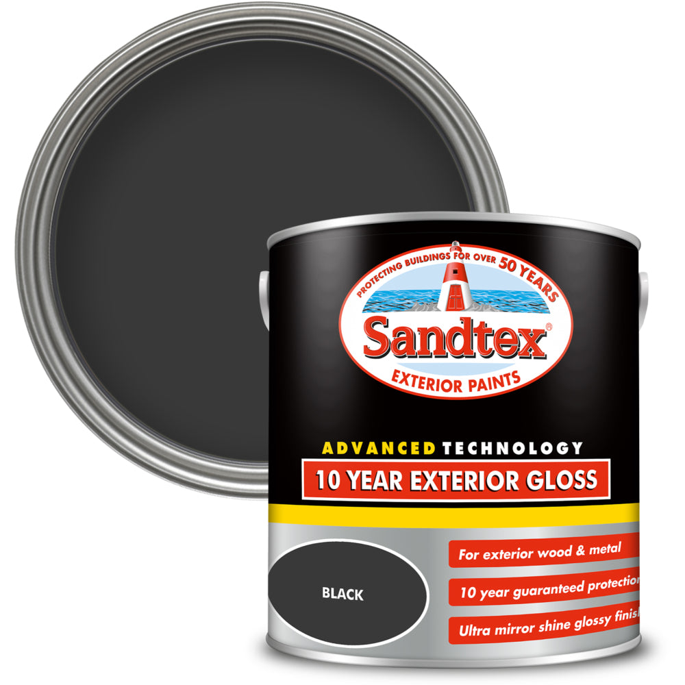 Sandtex 10 Year Gloss Black 2.5L