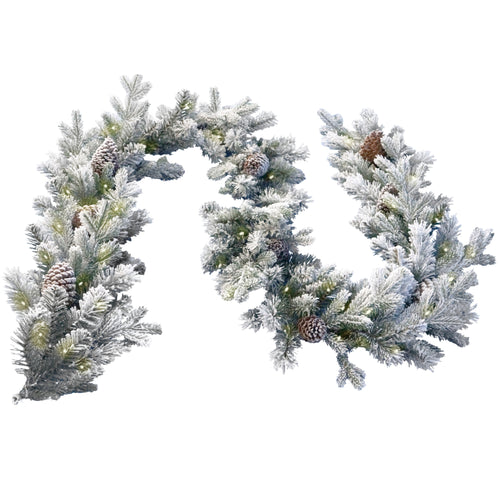 Snowy Dorchester Pine Garland - 9ft x 12in