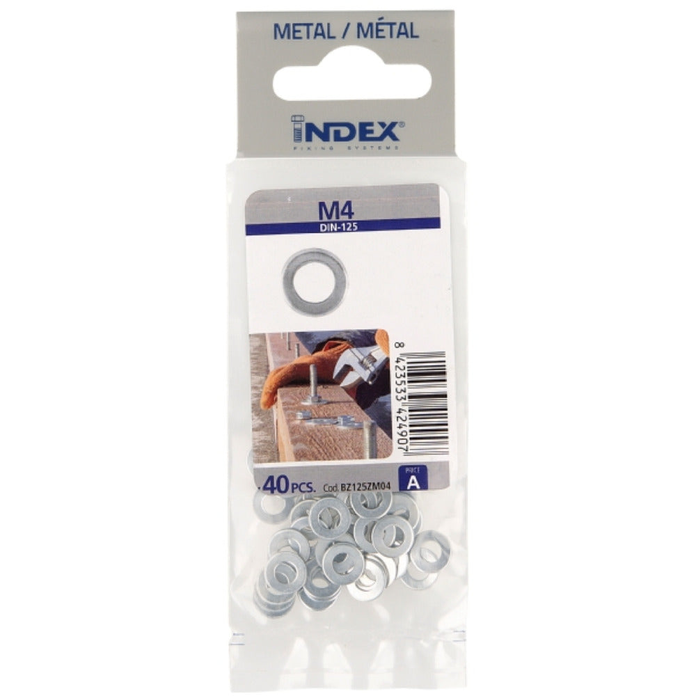 Index Prepack Washer M4 Zinc Plated Pack40
