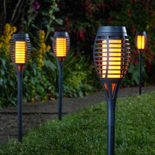 Smart Solar - Party Flaming Torch Black, 5pc Carry Pack, FSDU 20