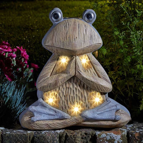 Smart Solar - Wood Stone In-Lit Frog