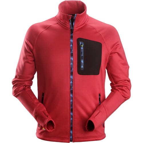 Snickers - FlexiWork, Stretch Fleece Jacket - Chili red\\Black