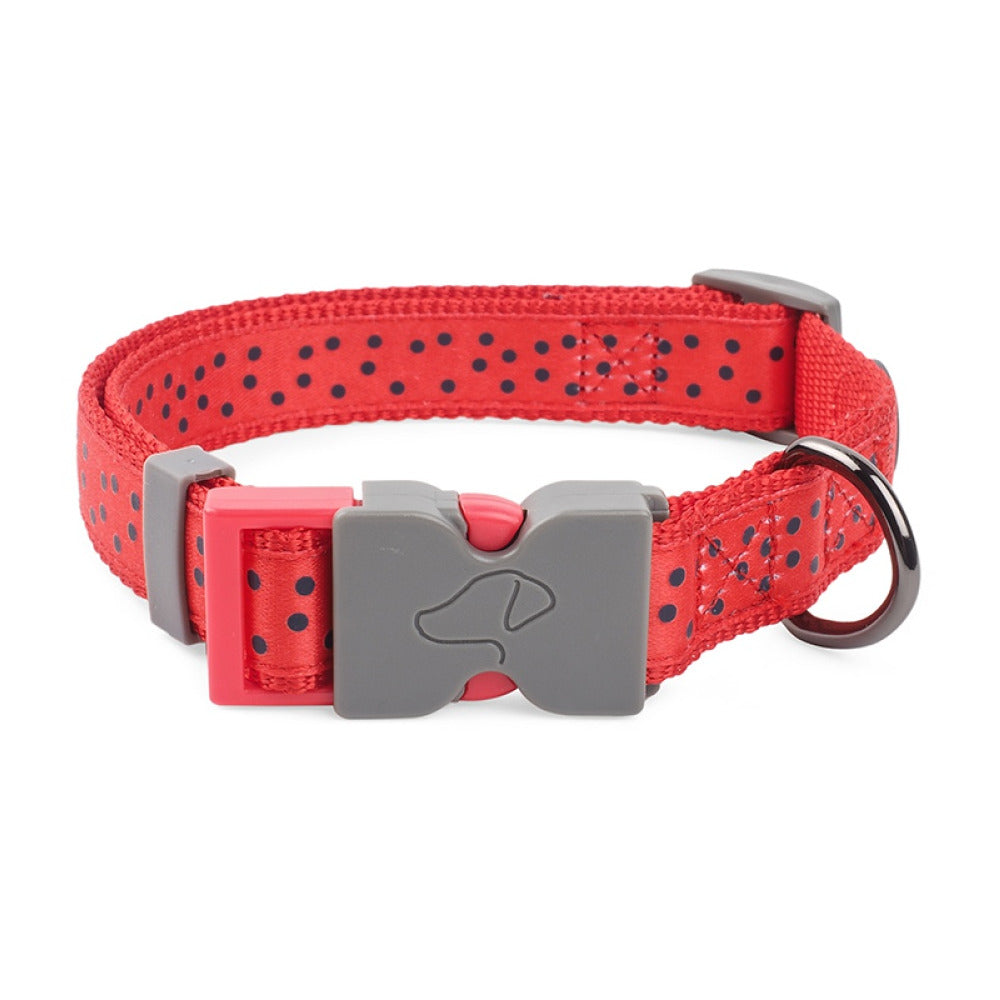 Zoon - Red Polka M WalkAbout Dog Collar (31cm-47cm)