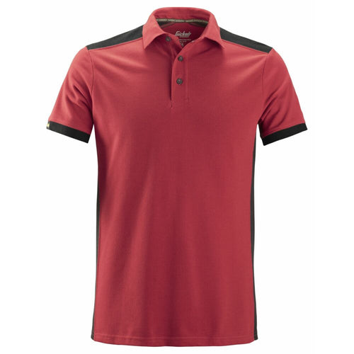 Snickers - AllroundWork, Polo Shirt - Chili red\\Black