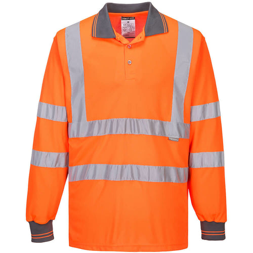 Portwest  - Hi-Vis Long Sleeved Polo - Orange