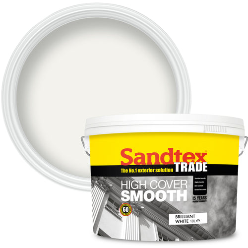 Sandtex Trade Highcover Smooth Brilliant White 10L