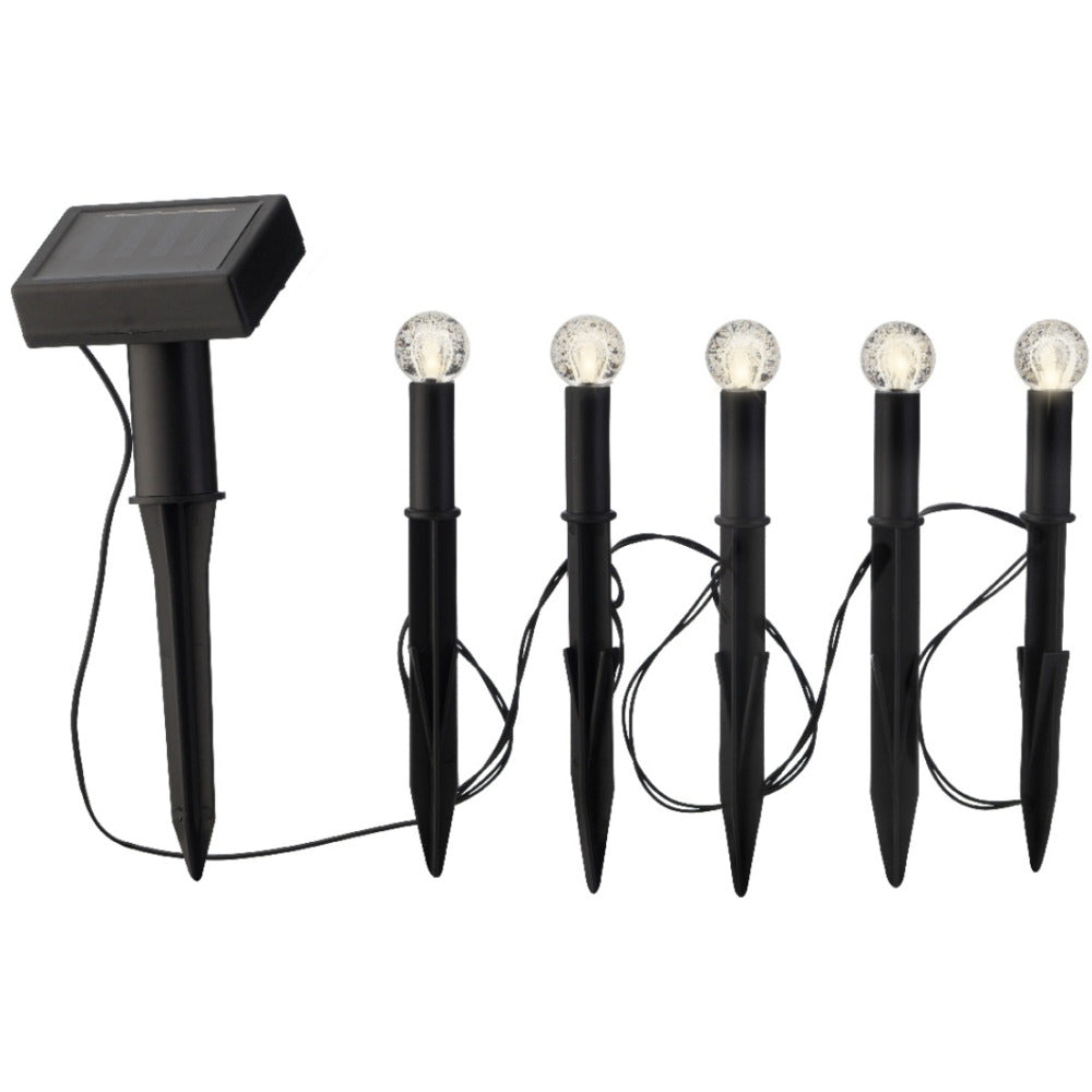 Lumineo LED Solar Ball Stake Lights - Set of 5