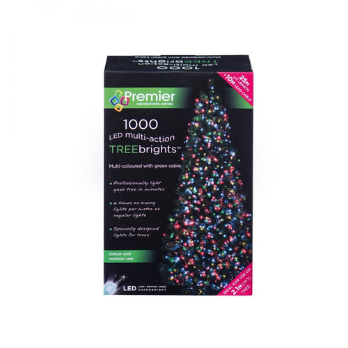 Premier Decorations - 1000 LED Multi-Action Treebrights - Multi Coloured