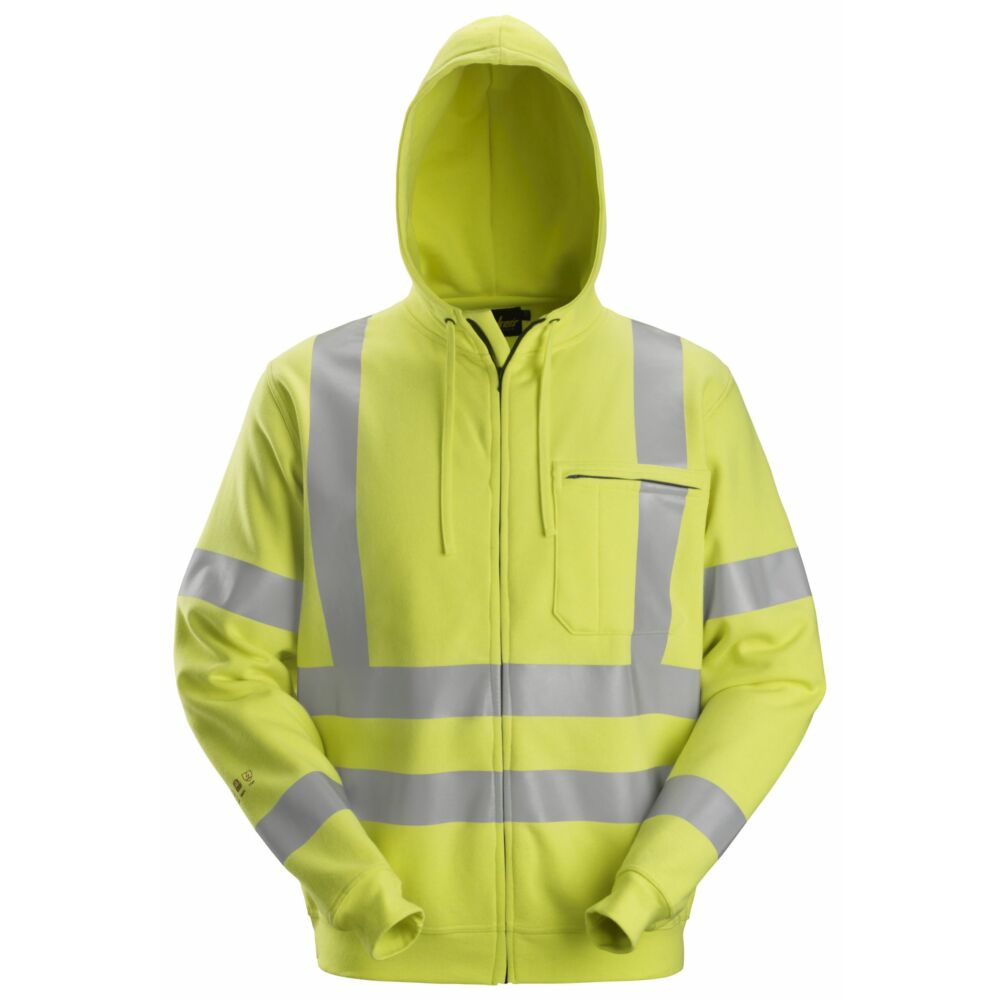 Snickers - ProtecWork, Full Zip Hoodie, High-Vis Class 3 - High vis yellow