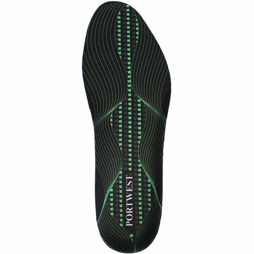 Portwest - Gel Arch Support Insole - Black/Green
